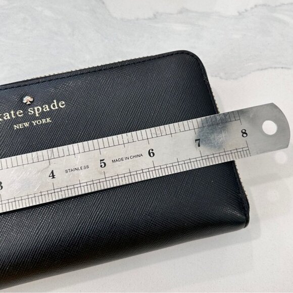 Kate Spade Black Leather Cameron Long Wallet - Picture 11 of 13